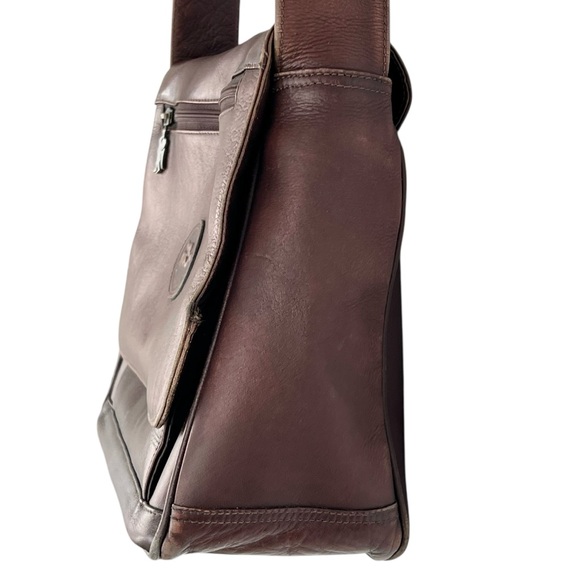 Vintage American Angel Leather Shoulder Bag Brown Flap - Picture 4 of 16